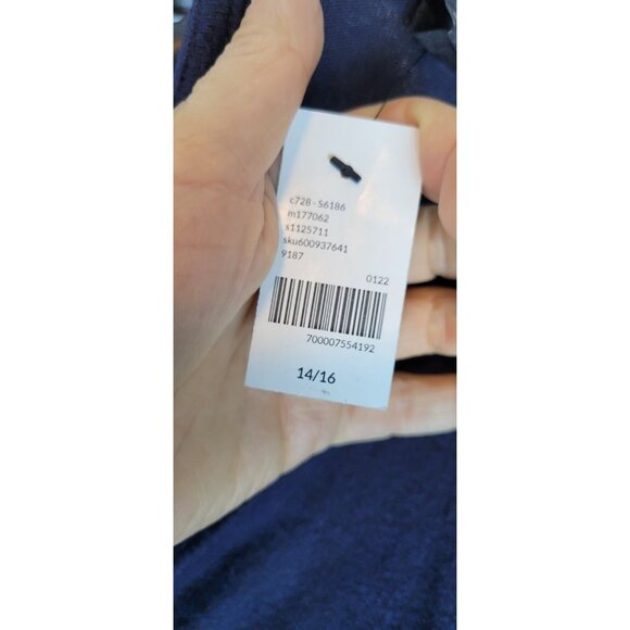 Lane Bryant Navy Blue 3/4 Sleeve Crew Neck Drawstring Waist Jumpsuit 14/16 - Picture 4 of 13